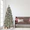 6.5ft. Pre-Lit Snowy Valley Pine Artificial Christmas Tree, Warm White LED Lights